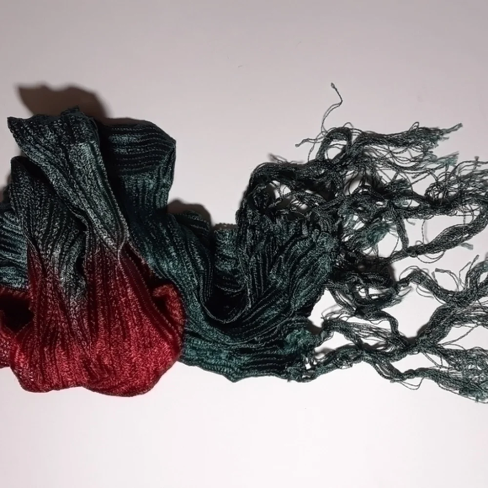 Vintage Silk Corded Weave Tassel Neck Scarf